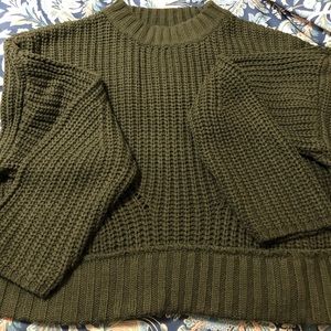 Sweater army green color.  Mid rise worn once.